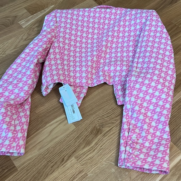 NWT AREA Deco bow slit cropped blazer - Picture 14 of 14